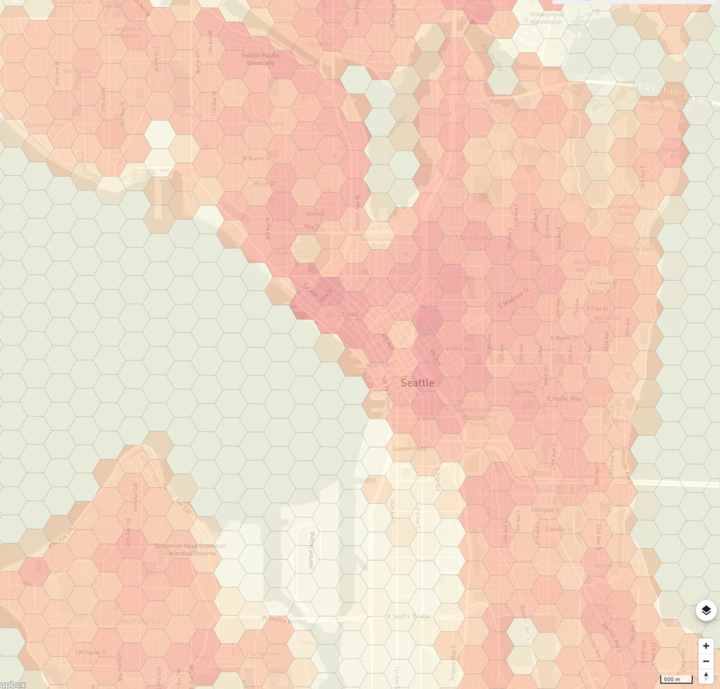 Map-based view shows locations with the highest potential revenue